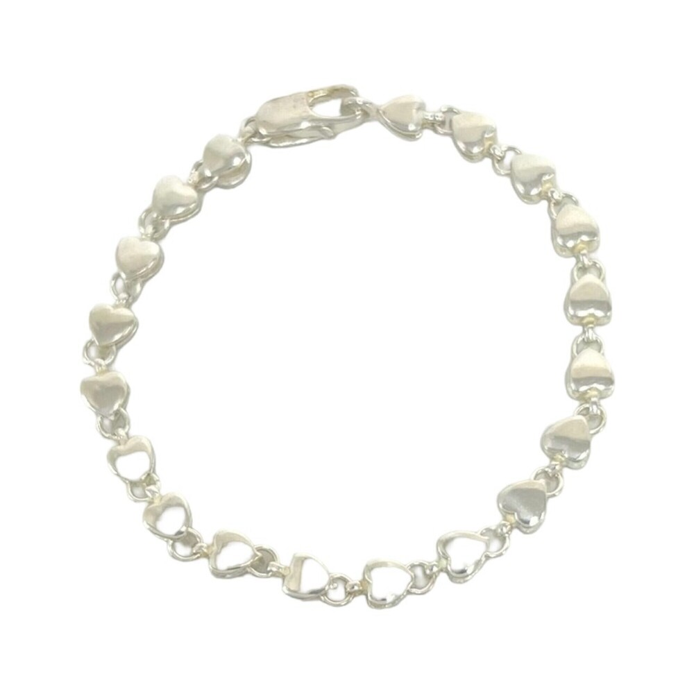 TIFFANY & CO. Vintage Silver Heart Charm Bracelet